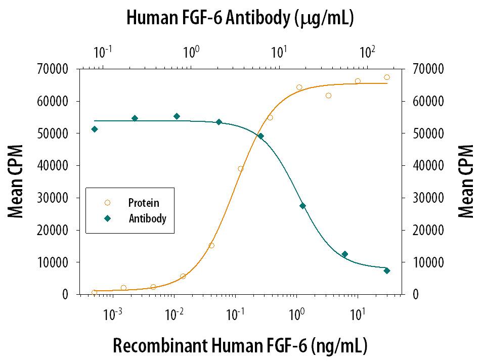 Cell Proliferation Induced by FGF-6 and Neutralization by Human FGF-6 Antibody.