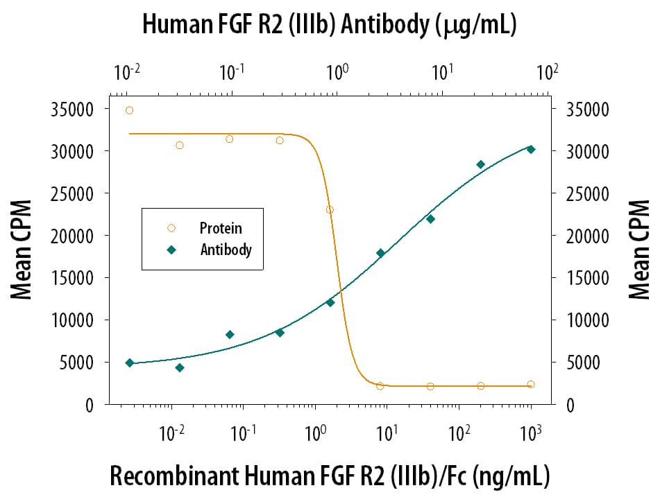 FGF R2 alpha Inhibition of FGF acidic-dependent Cell Proliferation and Neutralization by Human FGF R2 Antibody.