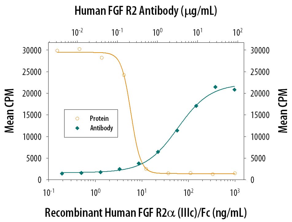 FGF R2 alpha Inhibition of FGF acidic-dependent Cell Proliferation and Neutralization by Human FGF R2 Antibody.