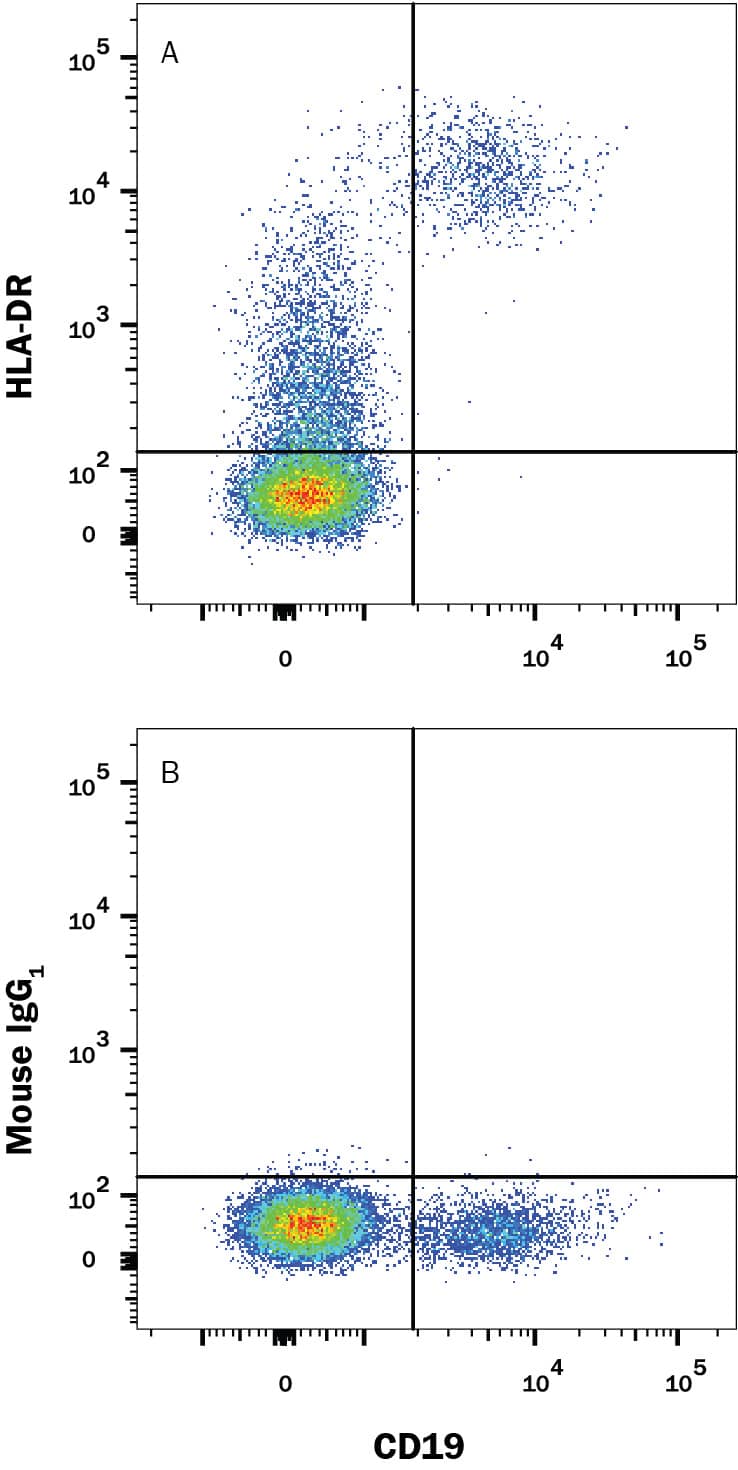 Detection of HLA-DR antibody in Human Blood Lymphocytes antibody by Flow Cytometry.