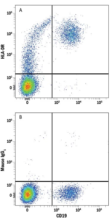 Detection of HLA-DR antibody in Human PBMCs antibody by Flow Cytometry.