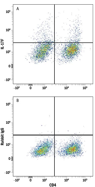 Detection of IL-17F antibody in Mouse Splenocytes Stimulated to Induce Th17 cells antibody by Flow Cytometry.