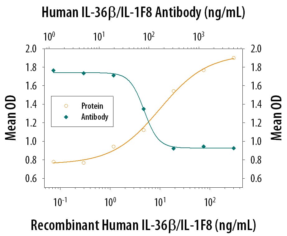 Cell IL-8 Secretion Induced by IL‑36 beta/IL‑1F8 and Neutral-ization by Human IL‑36 beta/ IL‑1F8 Antibody.