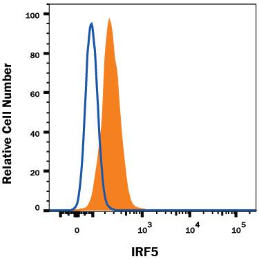 Detection of IRF5 antibody in A20 Mouse Cell Line antibody by Flow Cytometry.