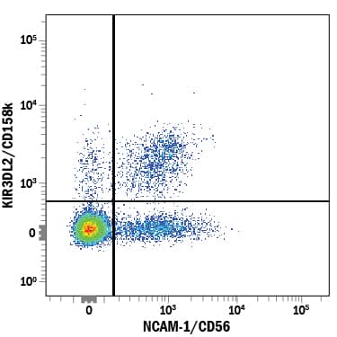 Detection of KIR3DL2/CD158k antibody in Human PBMCs antibody by Flow Cytometry.