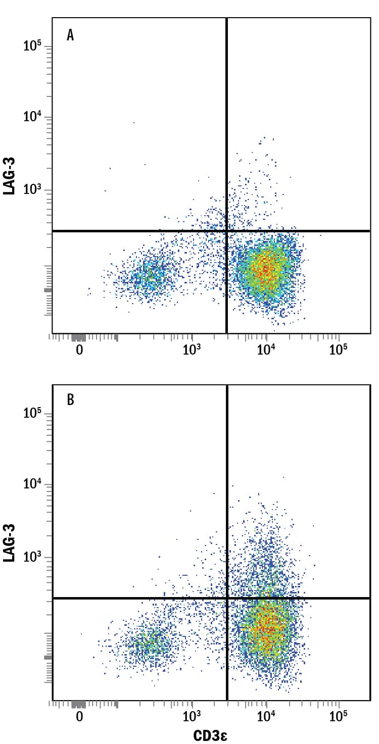 Detection of LAG-3 antibody in Human CD3+PBMCs antibody by Flow Cytometry.