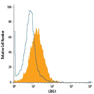 Detection of LRIG1 antibody in D3 Mouse Cell Line antibody by Flow Cytometry.