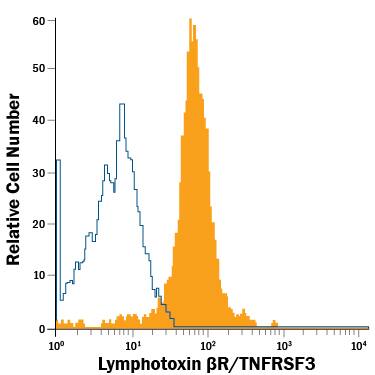 Detection of Lymphotoxin  betaR/TNFRSF3 antibody in Human PBMCs antibody by Flow Cytometry.