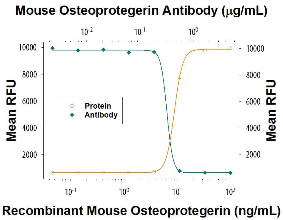 Osteoprotegerin/TNFRSF11B Inhibition of TRAIL/TNFSF10-induced Cytotoxicity and Neutralization by Mouse Osteoprotegerin/TNFRSF11B Antibody.