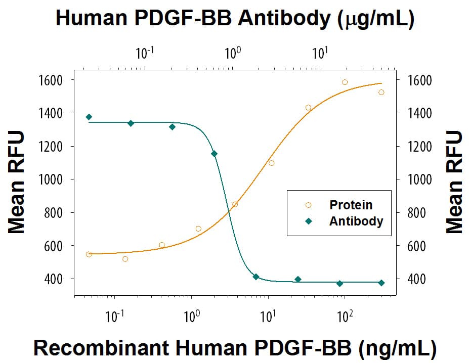 Cell Proliferation Induced by PDGF‑BB and Neutralization by Human PDGF‑BB Antibody.