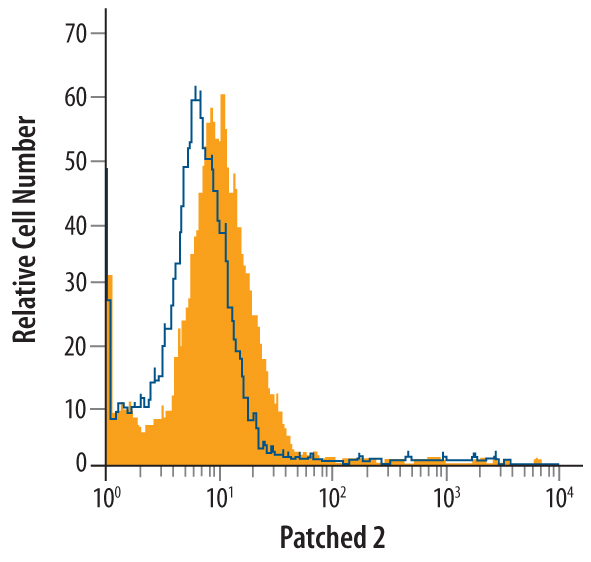 Detection of Patched 2 antibody in WS-1 Human Cell Line antibody by Flow Cytometry.