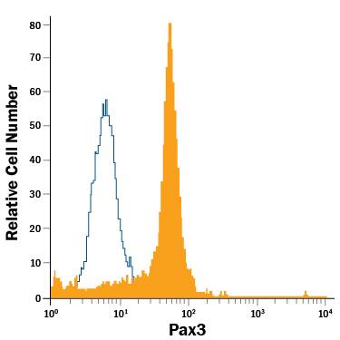 Detection of Pax3 antibody in B16-F1 Mouse Cell Line antibody by Flow Cytometry.