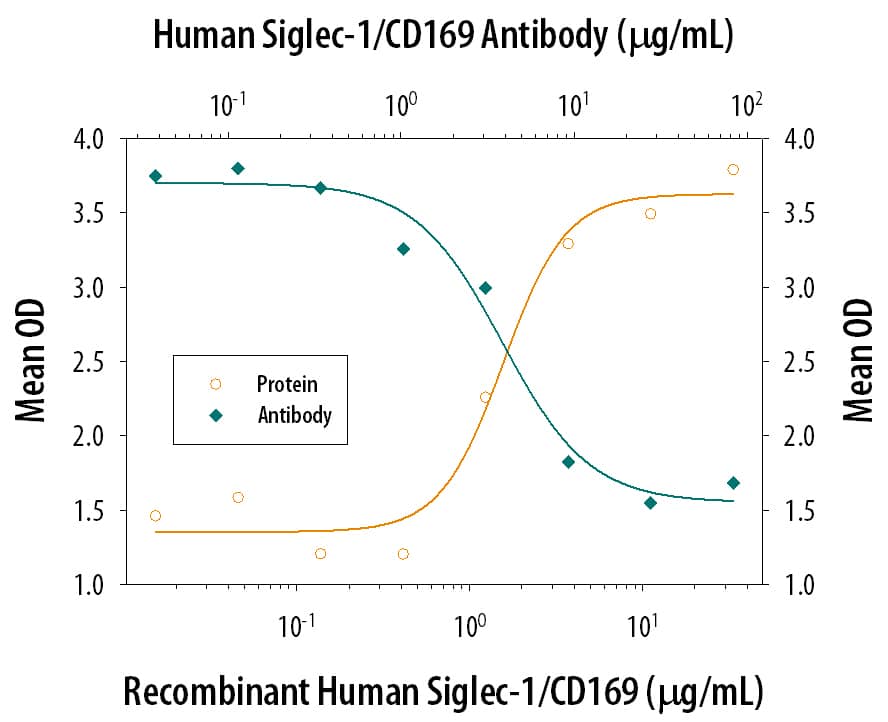 Cell Adhesion Mediated by Siglec‑1/CD169 and Neutralization by Human Siglec‑1/CD169 Antibody.