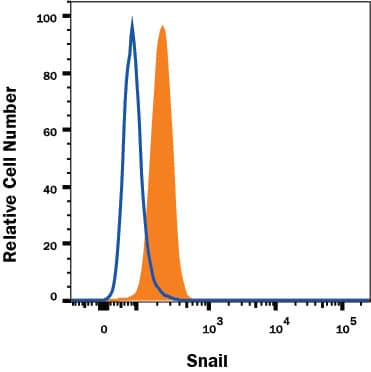 Detection of Snail antibody in A549 Human Cell Line antibody by Flow Cytometry.