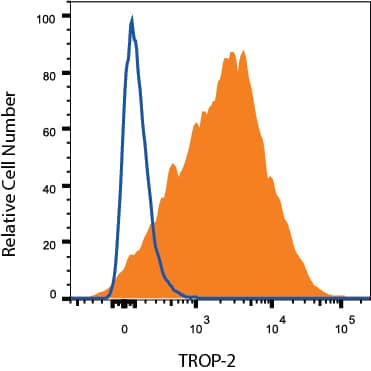 Detection of TROP-2 antibody in mIMCD-3 Mouse Endothelial Cell Line antibody by Flow Cytometry.