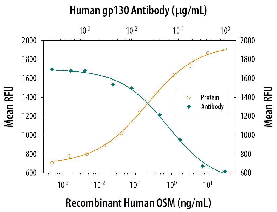 Cell Proliferation Induced by Oncostatin M/OSM and Neutralization by Human gp130 Antibody.