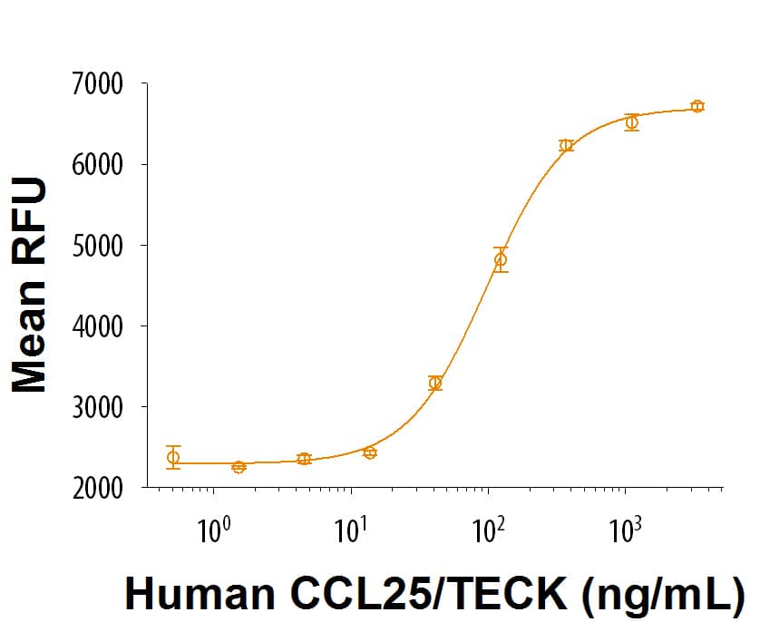 Recombinant Human CCL25/TECK Protein Bioactivity