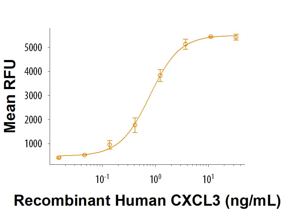 Recombinant Human CXCL3/GRO gamma (aa 39-107) Protein Bioactivity