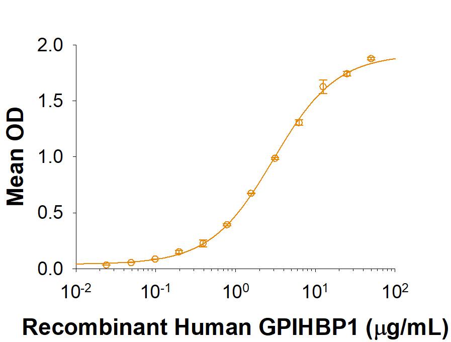 Recombinant Human GPIHBP1 Fc Chimera Protein Binding Activity