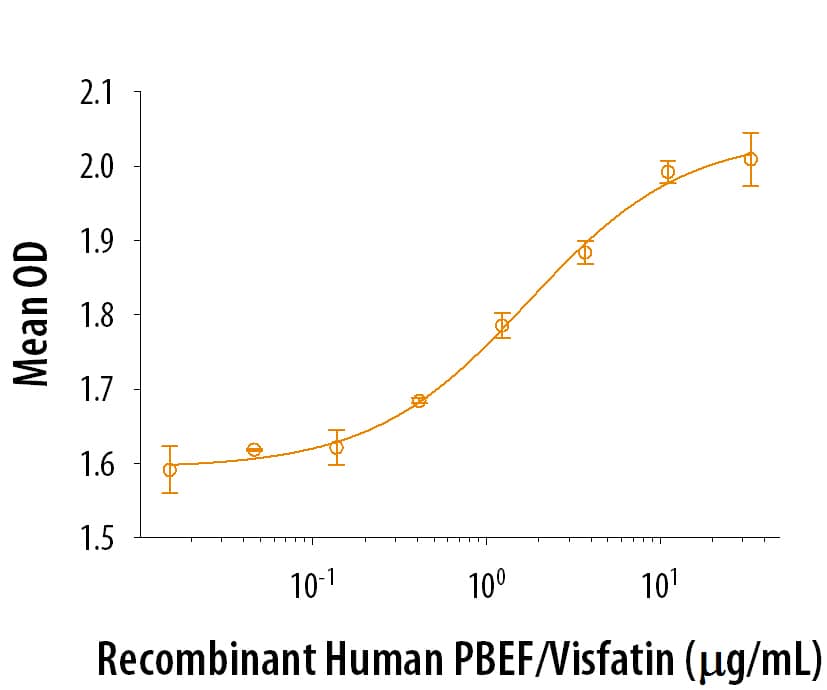 Recombinant Human PBEF/Visfatin Protein Bioactivity