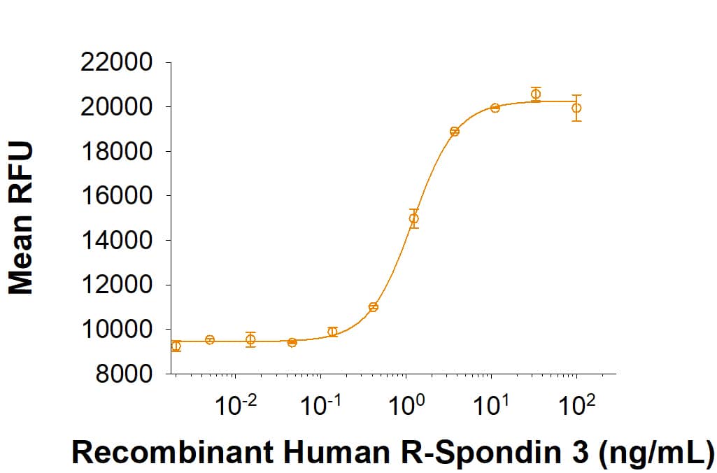 Recombinant Human R-Spondin 3 Protein Bioactivity
