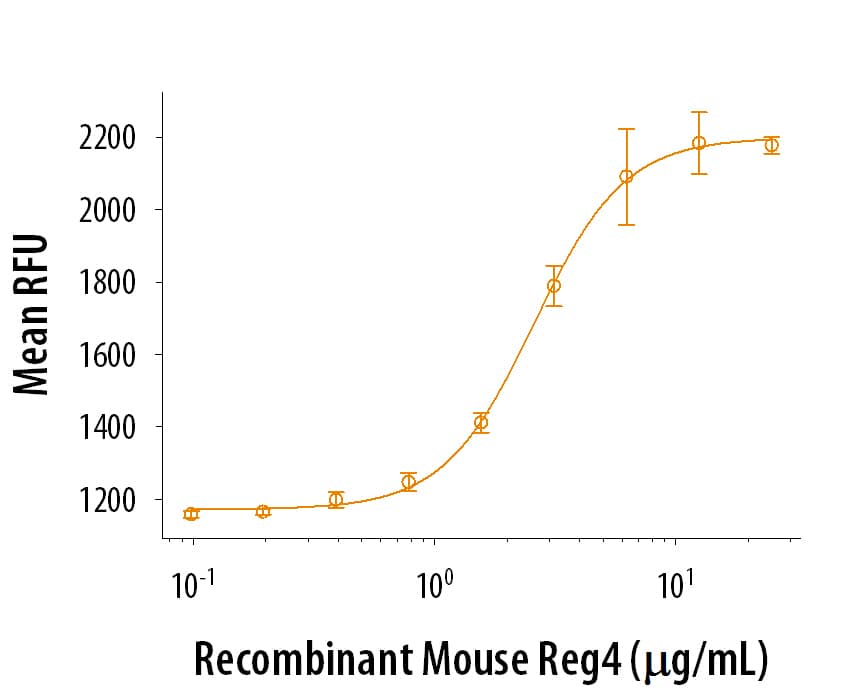 Recombinant Mouse Reg4 Protein Binding Activity