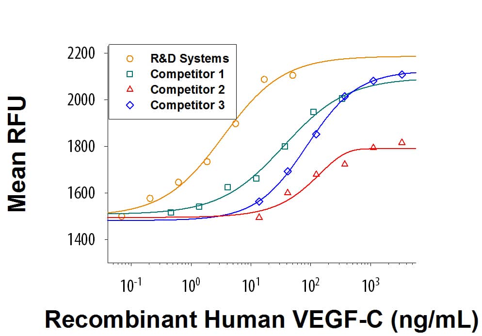 Recombinant Human VEGF-C Protein Bioactivity