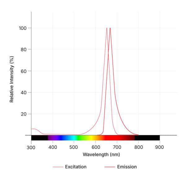 Janelia Fluor® 635b, NHS ester Dye Spectra