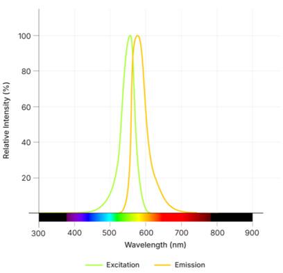 Janelia Fluor® 549, BromoCatch™ Ligand Dye Spectra