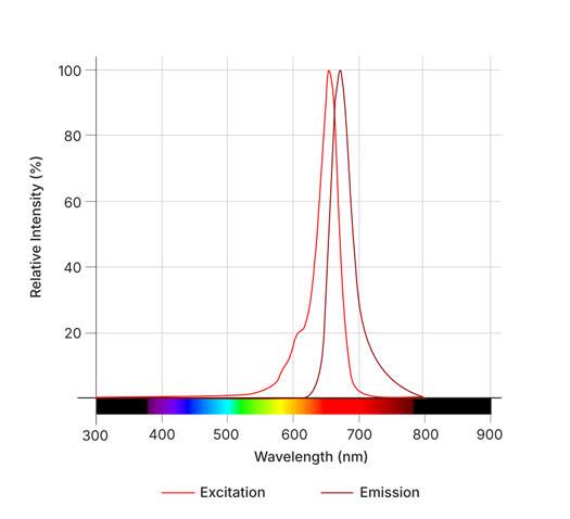 Janelia Fluor® 635, BromoCatch™ Ligand Dye Spectra