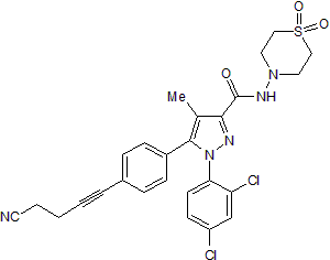 High affinity and selective CB1 antagonist