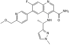 Potent and selective ATM kinase inhibitor; orally bioavailable