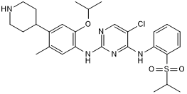 Highly potent ALK inhibitor; also potently inhibits IR, IGF1R, STK22D and FLT3