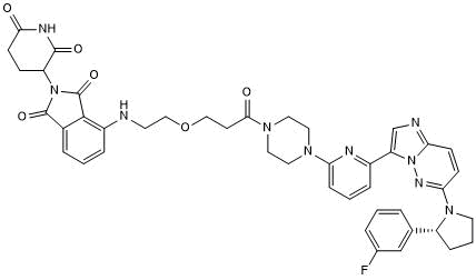 Potent tropomyosin receptor kinase (TRK) degrader