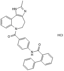 Very high affinity vasopressin V1A and V2 antagonist; orally bioavailable