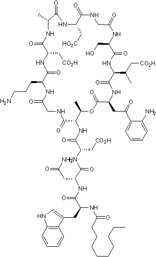 Antibiotic; inhibits protein, DNA and RNA synthesis in gram-positive bacteria