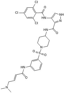 Potent covalent CDK14 and CDK16 inhibitor; also inhibits other TAIRE kinase family members