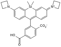 Red dye (Reactive group: free acid). Application: flow cytometry, confocal microscopy, super resolution microscopy (SRM) including dSTORM & STED. Suitable for live cell imaging