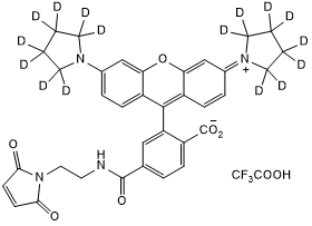 Deuterated Janelia Fluor&#174; dye (Reactive group: Maleimide). Application: confocal microscopy, super-resolution microscopy (SRM) including dSTORM & STED. Suitable for live cell imaging