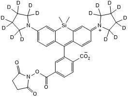 Deuterated fluorescent dye (Reactive group: NHS ester). Application: flow cytometry, confocal microscopy, super resolution microscopy (SRM) including dSTORM & STED. Suitable for live cell imaging