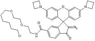 Photoactivatable Janelia Fluor&reg; 549 with haloalkane for labeling HaloTag fusion proteins