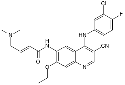 Potent and irreversible EGFR inhibitor; orally bioavailable