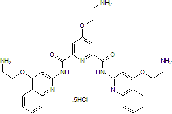 Stabilizes G-quadruplexes; induces DNA damage and cell cycle arrest