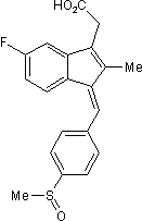 Cyclooxygenase inhibitor (following metabolism to sulindac sulfide)