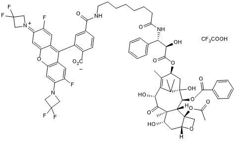 Green fluorescent taxol derivative; probe for microtubule staining